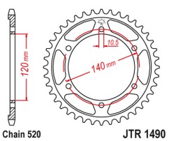 Γρανάζι πίσω JTR1490.42 JT