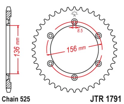 Γρανάζι πίσω JTR1791.41 JT