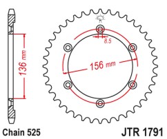 Γρανάζι πίσω JTR1791.43 JT