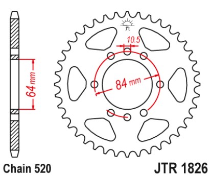 Γρανάζι πίσω JTR1826.40ZBK JT