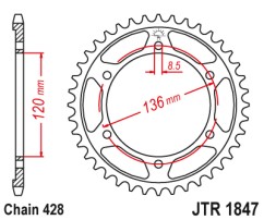 Γρανάζι πίσω JTR1847.47 JT