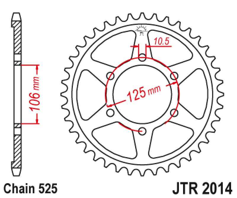 Γρανάζι πίσω JTR2014.47 JT