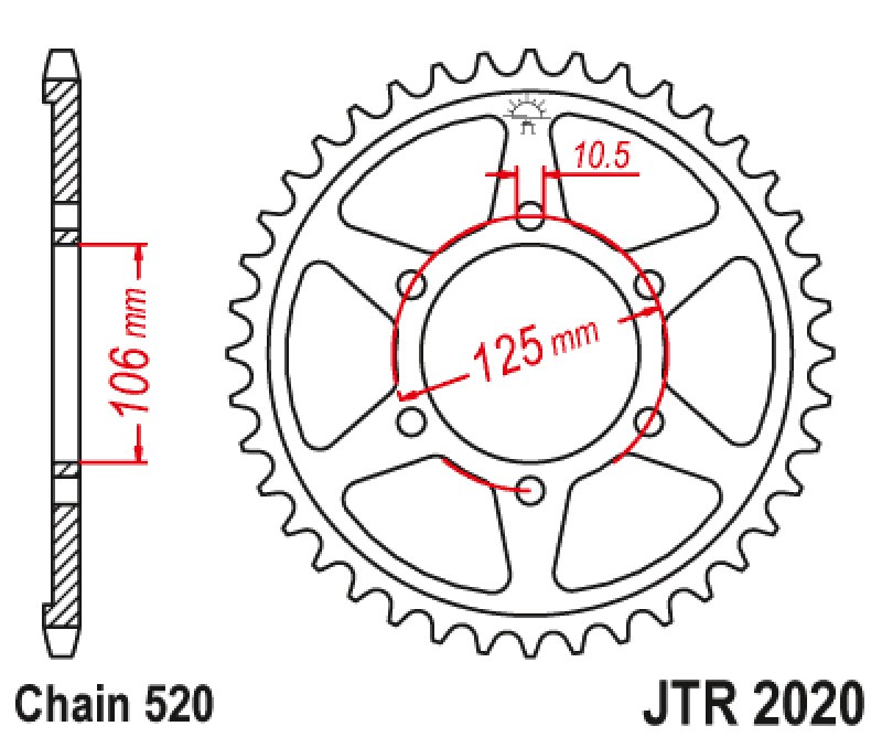 Γρανάζι πίσω JTR2020.41 JT