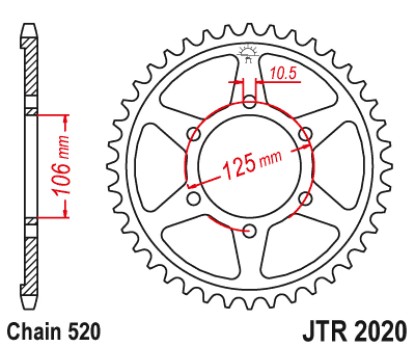 Γρανάζι πίσω JTR2020.41 JT