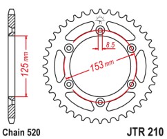 Γρανάζι πίσω JTR210.45ZBK JT