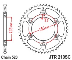 Γρανάζι πίσω JTR210.50SC JT