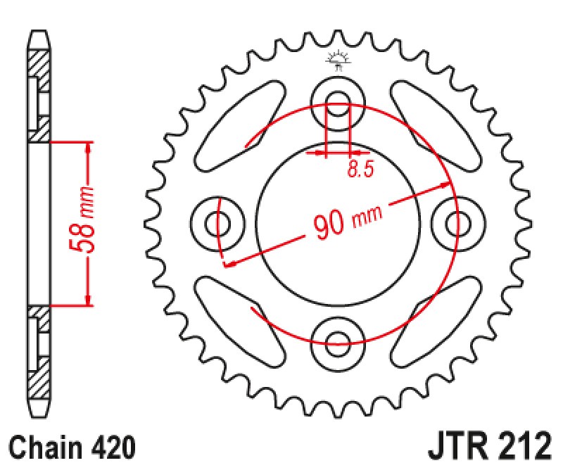 Γρανάζι πίσω JTR212.34ZBK JT