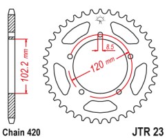 Γρανάζι πίσω JTR23.47 JT