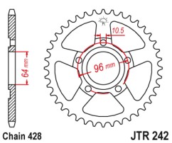 Γρανάζι πίσω JTR242.53 JT