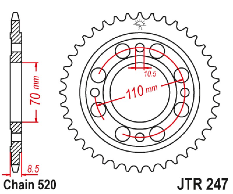 Γρανάζι πίσω JTR247.41 JT