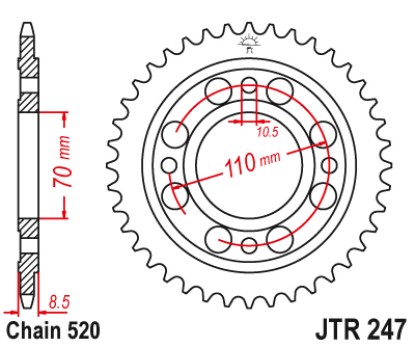 Γρανάζι πίσω JTR247.41 JT