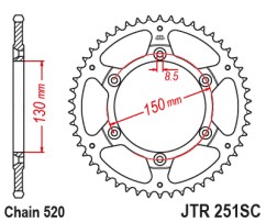 Γρανάζι πίσω JTR251.48SC JT