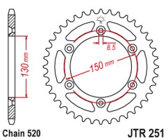 Γρανάζι πίσω JTR251.49ZBK JT