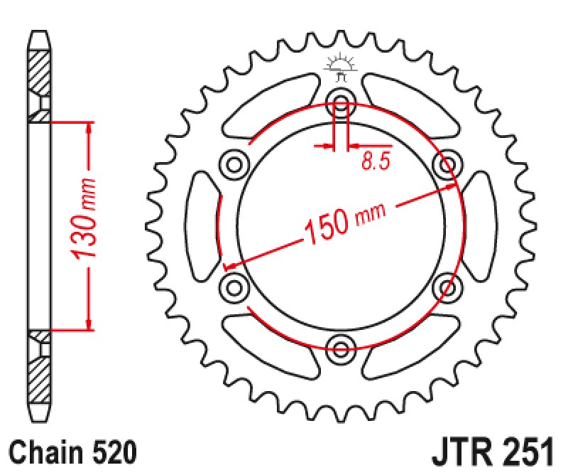 Γρανάζι πίσω JTR251.49ZBK JT