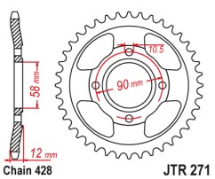 Γρανάζι πίσω JTR271.50 JT