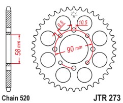 Γρανάζι πίσω JTR273.44ZBK JT