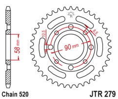 Γρανάζι πίσω JTR279.42 JT