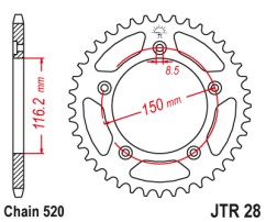 Γρανάζι πίσω JTR28.42 JT