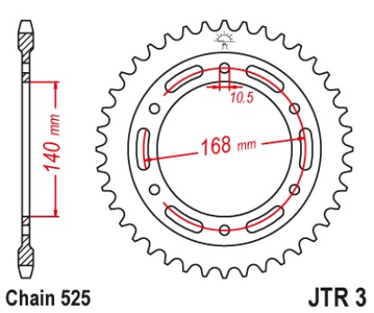 Γρανάζι πίσω JTR3.41 JT