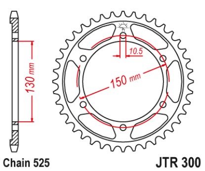 Γρανάζι πίσω JTR300.42ZBK JT