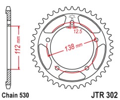 Γρανάζι πίσω JTR302.43ZBK JT