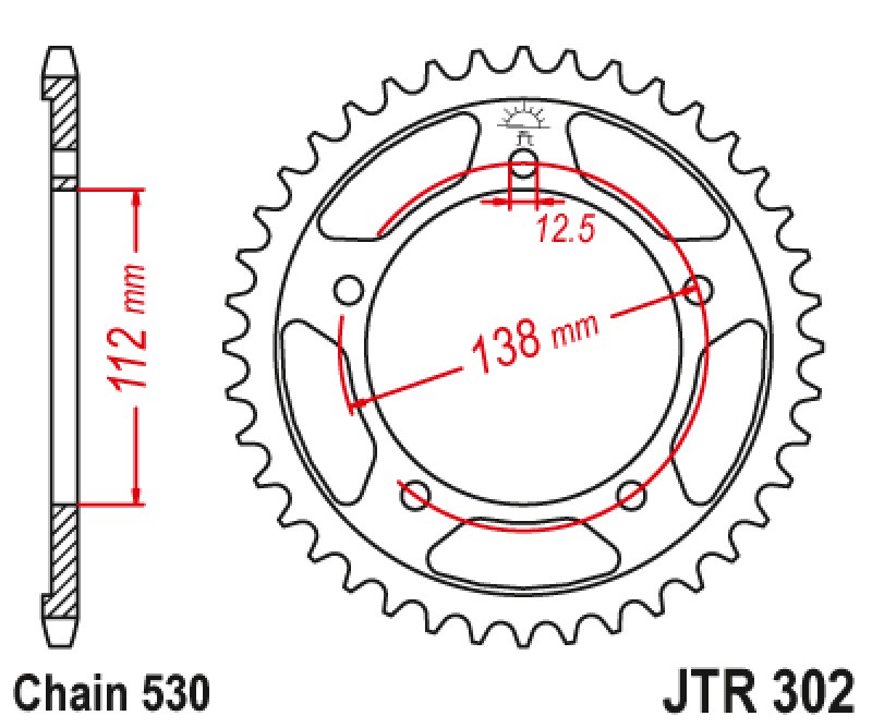 Γρανάζι πίσω JTR302.43ZBK JT