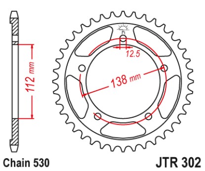 Γρανάζι πίσω JTR302.44ZBK JT