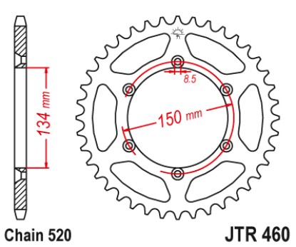 Γρανάζι πίσω JTR460.43 JT