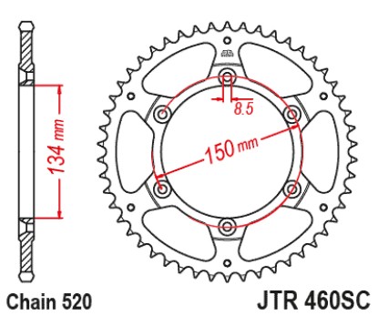 Γρανάζι πίσω JTR460.49SC JT