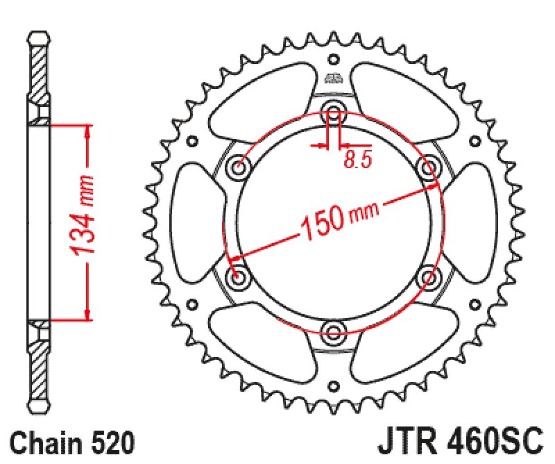 Γρανάζι πίσω JTR460.50SC JT