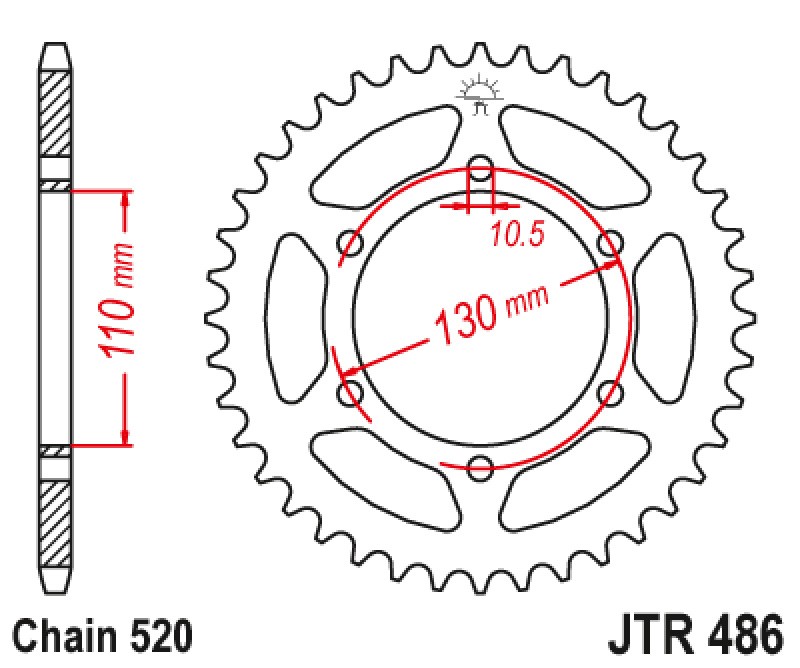 Γρανάζι πίσω JTR486.43ZBK JT