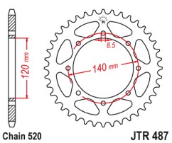 Γρανάζι πίσω JTR487.37 JT