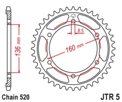 Γρανάζι πίσω JTR5.47ZBK JT