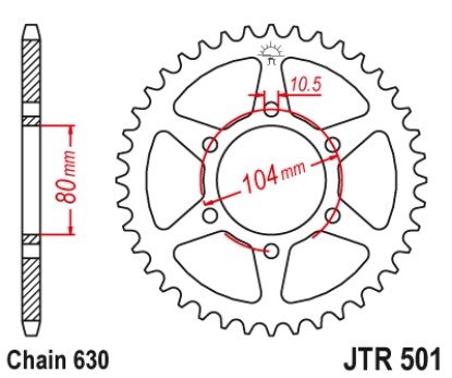 Γρανάζι πίσω JTR501.41 JT