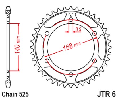 Γρανάζι πίσω JTR6.41 JT