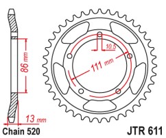 Γρανάζι πίσω JTR611.43 JT