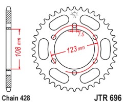 Γρανάζι πίσω JTR696.50 JT