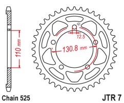 Γρανάζι πίσω JTR7.44 JT