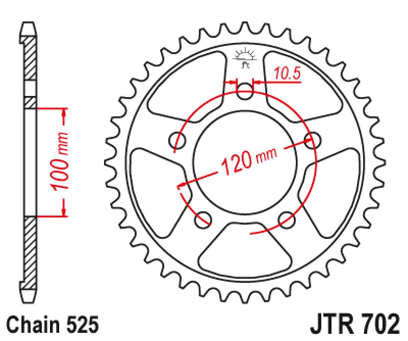 Γρανάζι πίσω JTR702.41 JT