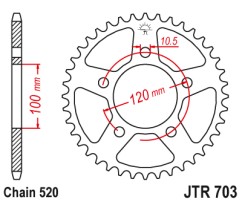 Γρανάζι πίσω JTR703.44 JT