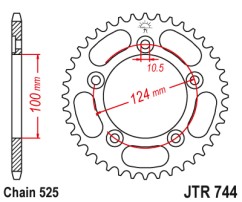 Γρανάζι πίσω JTR744.38 JT