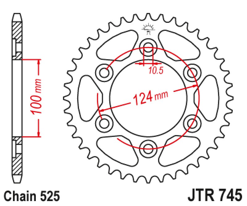 Γρανάζι πίσω JTR745.39 JT