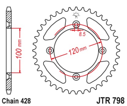 Γρανάζι πίσω JTR798.48ZBK JT