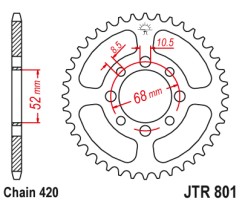 Γρανάζι πίσω JTR801.31 JT