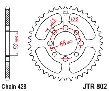 Γρανάζι πίσω JTR802.42ZBK JT