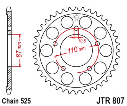 Γρανάζι πίσω JTR807.45ZBK JT