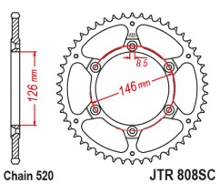 Γρανάζι πίσω JTR808.49SC JT