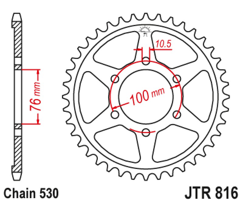 Γρανάζι πίσω JTR816.45ZBK JT