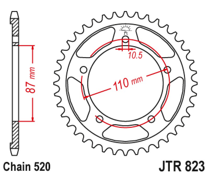 Γρανάζι πίσω JTR823.46ZBK JT