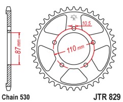 Γρανάζι πίσω JTR829.45ZBK JT